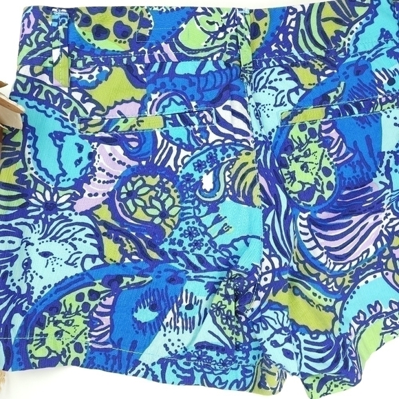 🔴 Lilly Pulitzer The Callahan Short Blue Purple White Shorts Sz 4 - Picture 8 of 9